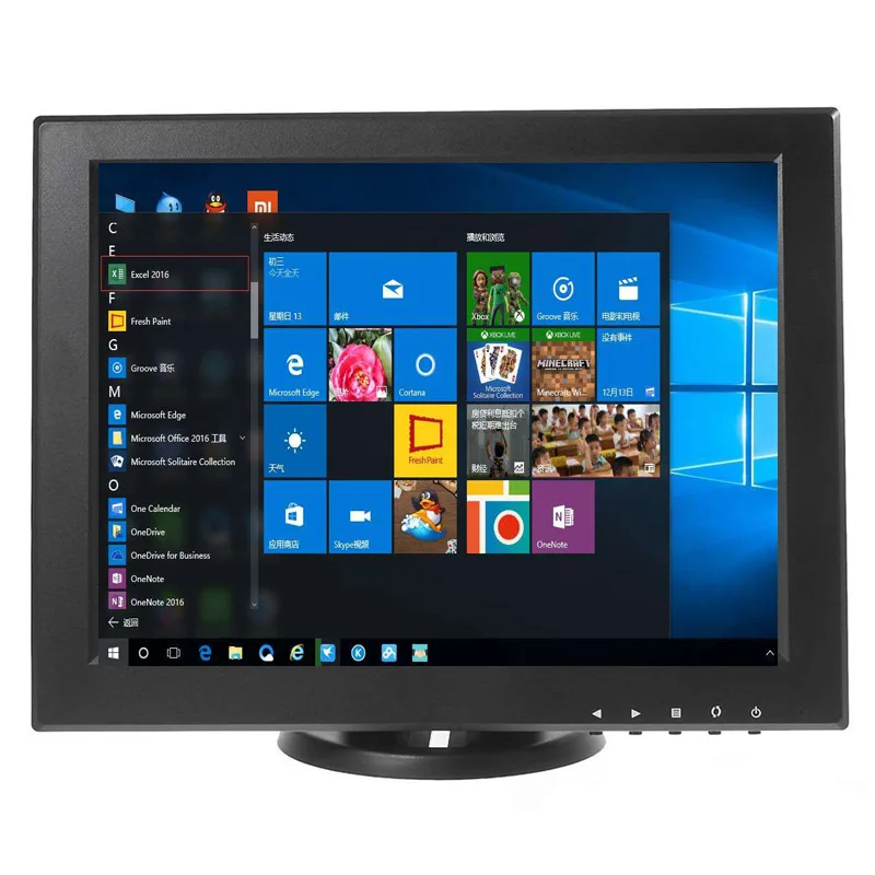 12 дюймовый мини ПК монитор дисплея 1024x768 HD VGA резистивный сенсорный экран POS машина
