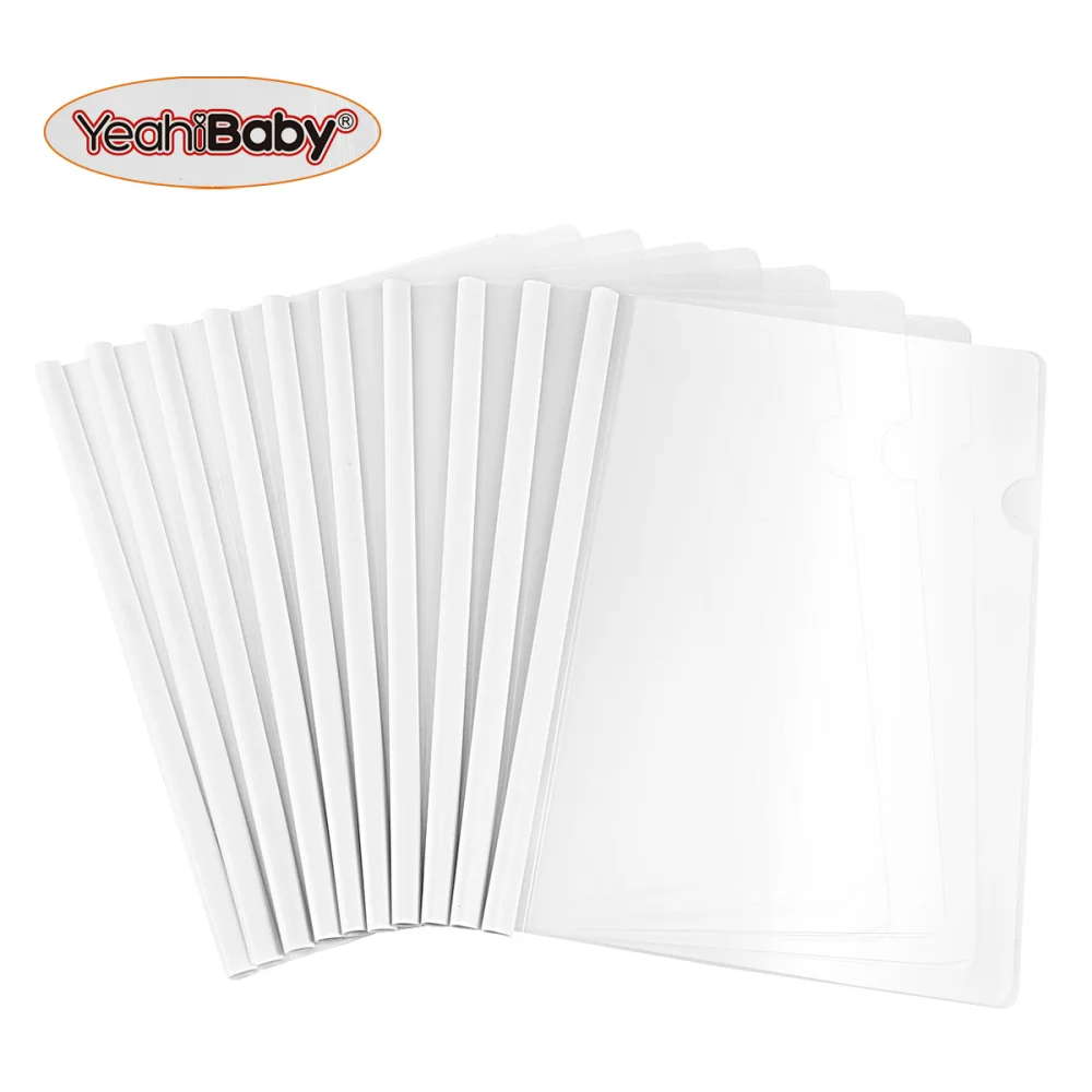 YeahiBaby 10pcs Transparent File Folder Sliding Bar Report Covers for A4 Report Display Cover Organizer Binder (White 
YeahiBaby 10pcs Transparent File Folder Sliding Bar Report Covers for A4 Report Display Cover Organizer Binder (White