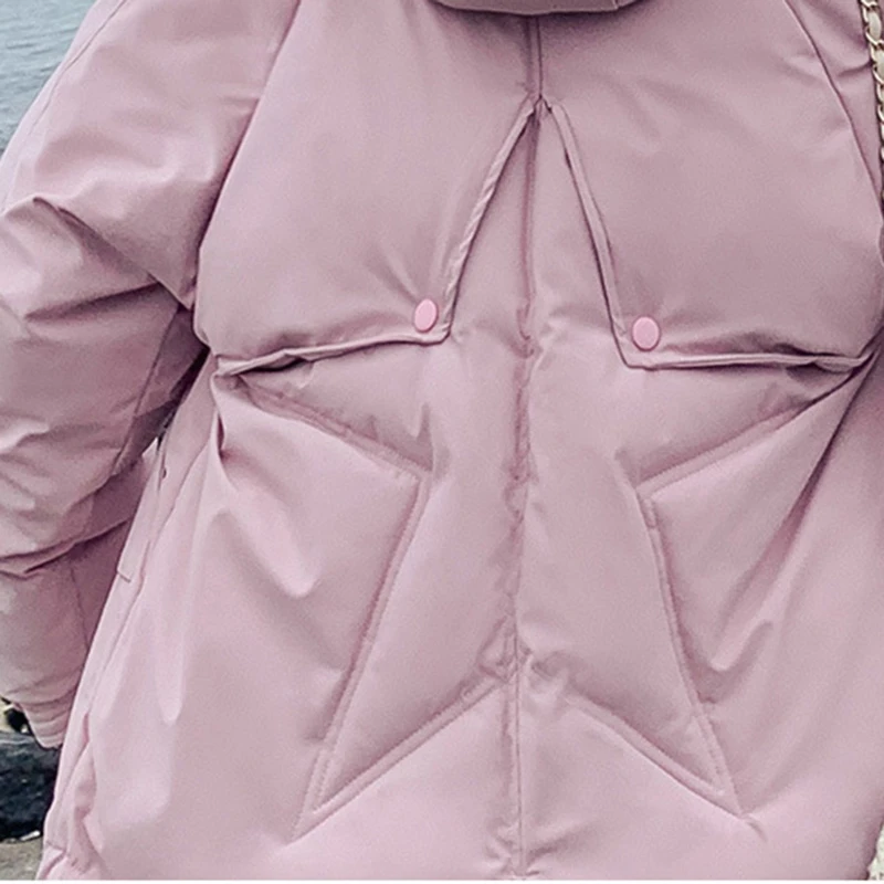 Pentagram Pattern Fur Collar Hooded Women Puffer Jacket Mujer 2019 New Loose Winter Parka Ladies Casual Bubble Coat Female
Pentagram Pattern Fur Collar Hooded Women Puffer Jacket Mujer 2019 New Loose Winter Parka Ladies Casual Bubble Coat Female