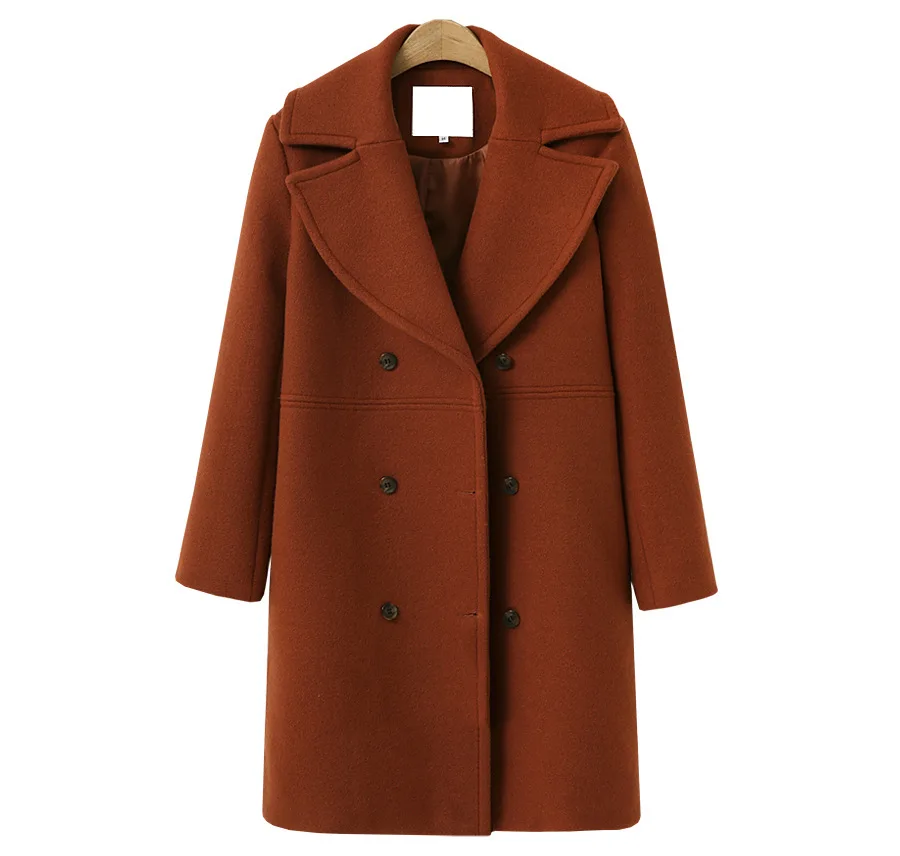 2021 European and American autumn and winter large women's woolen overcoat women's double breasted medium length windbreaker
2021 European and American autumn and winter large women's woolen overcoat women's double breasted medium length windbreaker