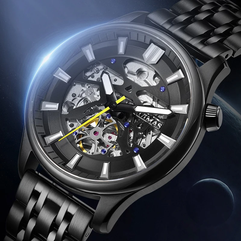 RUIMAS Business Waterproof 50M Man's Wristwatches Quality Sapphire Crystal Mirror Automatic Mechanical Watches Men Luminous
RUIMAS Business Waterproof 50M Man's Wristwatches Quality Sapphire Crystal Mirror Automatic Mechanical Watches Men Luminous