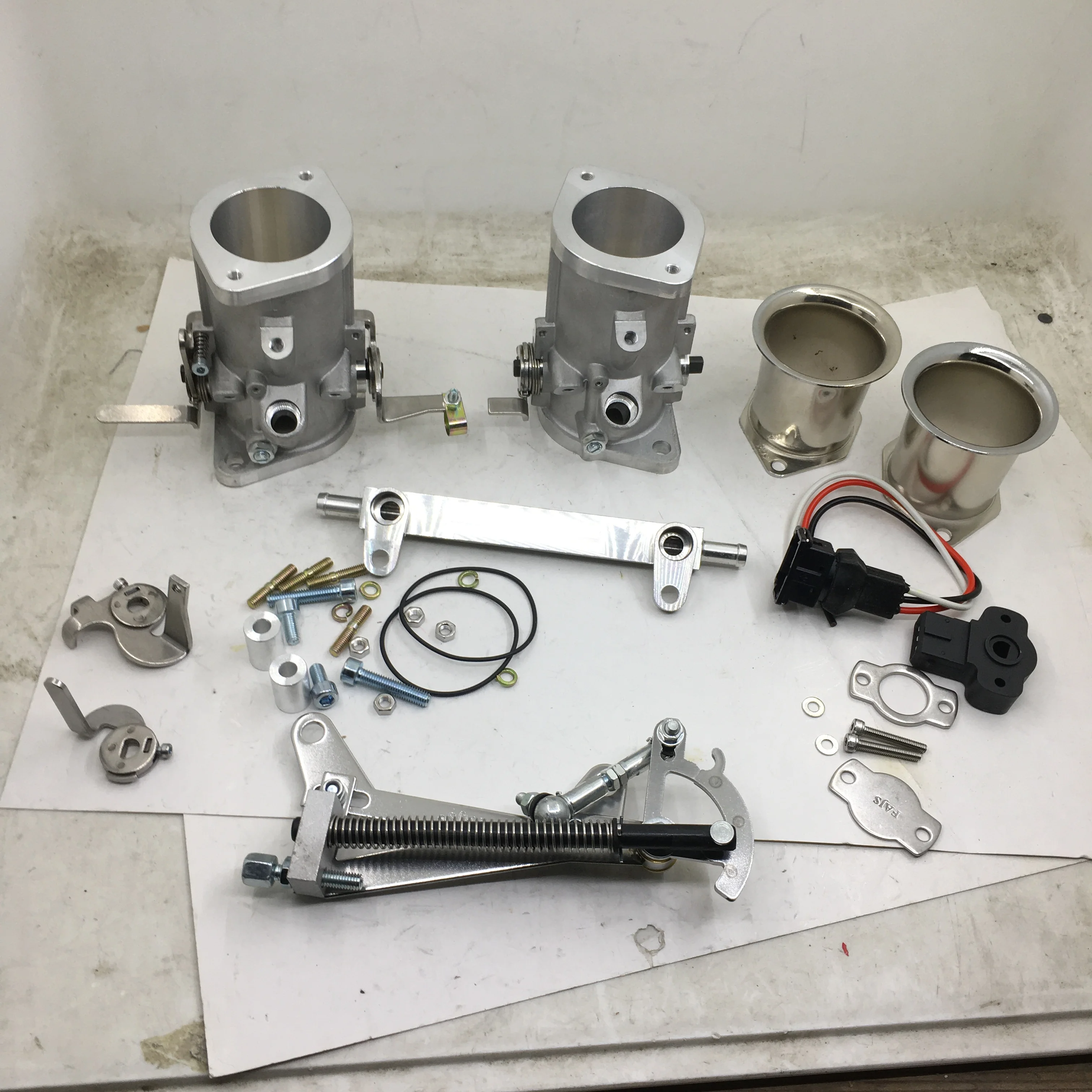 

SherryBerg FAJS 44IDA 44MM IDA Throttle Bodies linkage AIR HORNS TPS KIT 44mm FOR EMPI Weber dellorto carb W/T Injectors 44 IDA