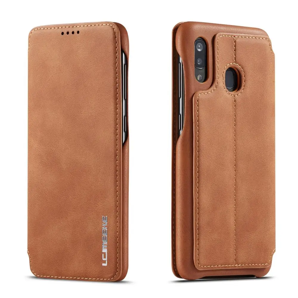 Классический кожаный магнитный чехол для Samsung A10 / A20 A20E A30 A40 A50/A70 флип с отделением