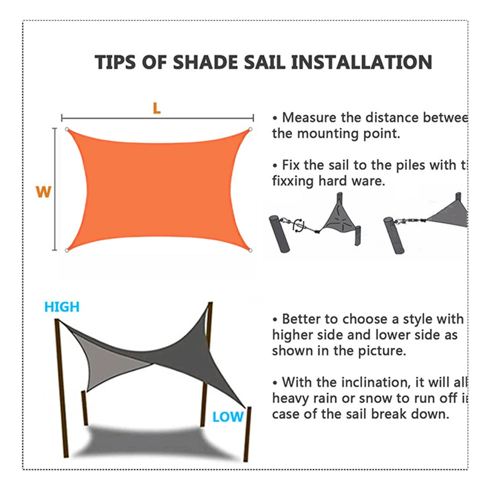 Shade Sail Waterproof Outdoor Garden Terrace Party Shade Cloth 2Mx2.5M Rectangular Canopy 98% UV Blocking With Free Rope
Shade Sail Waterproof Outdoor Garden Terrace Party Shade Cloth 2Mx2.5M Rectangular Canopy 98% UV Blocking With Free Rope