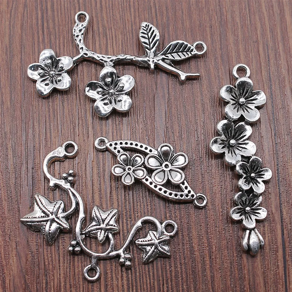 4pcs Charms Flower Branch For Jewelry Making DIY Jewelry Finding Antique Silver Color Flower Branch Charms Connector
4pcs Charms Flower Branch For Jewelry Making DIY Jewelry Finding Antique Silver Color Flower Branch Charms Connector