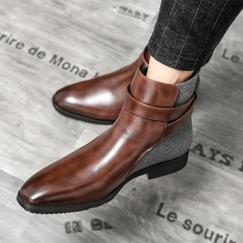 Concise Buckle Mixed Colors 2021 New Ankle PU Leather Botines Boots Men Shoes Casual Business Shoes Fashion Comfortable AQ524
Concise Buckle Mixed Colors 2021 New Ankle PU Leather Botines Boots Men Shoes Casual Business Shoes Fashion Comfortable AQ524