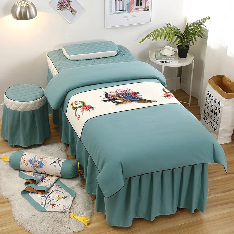 New Luxury Printing 4 Pcs Beauty Salon Bedding Set Bed Linens Bedspread Massage Spa Pillowcase Stoolcover Duvet Cover Sets
New Luxury Printing 4 Pcs Beauty Salon Bedding Set Bed Linens Bedspread Massage Spa Pillowcase Stoolcover Duvet Cover Sets