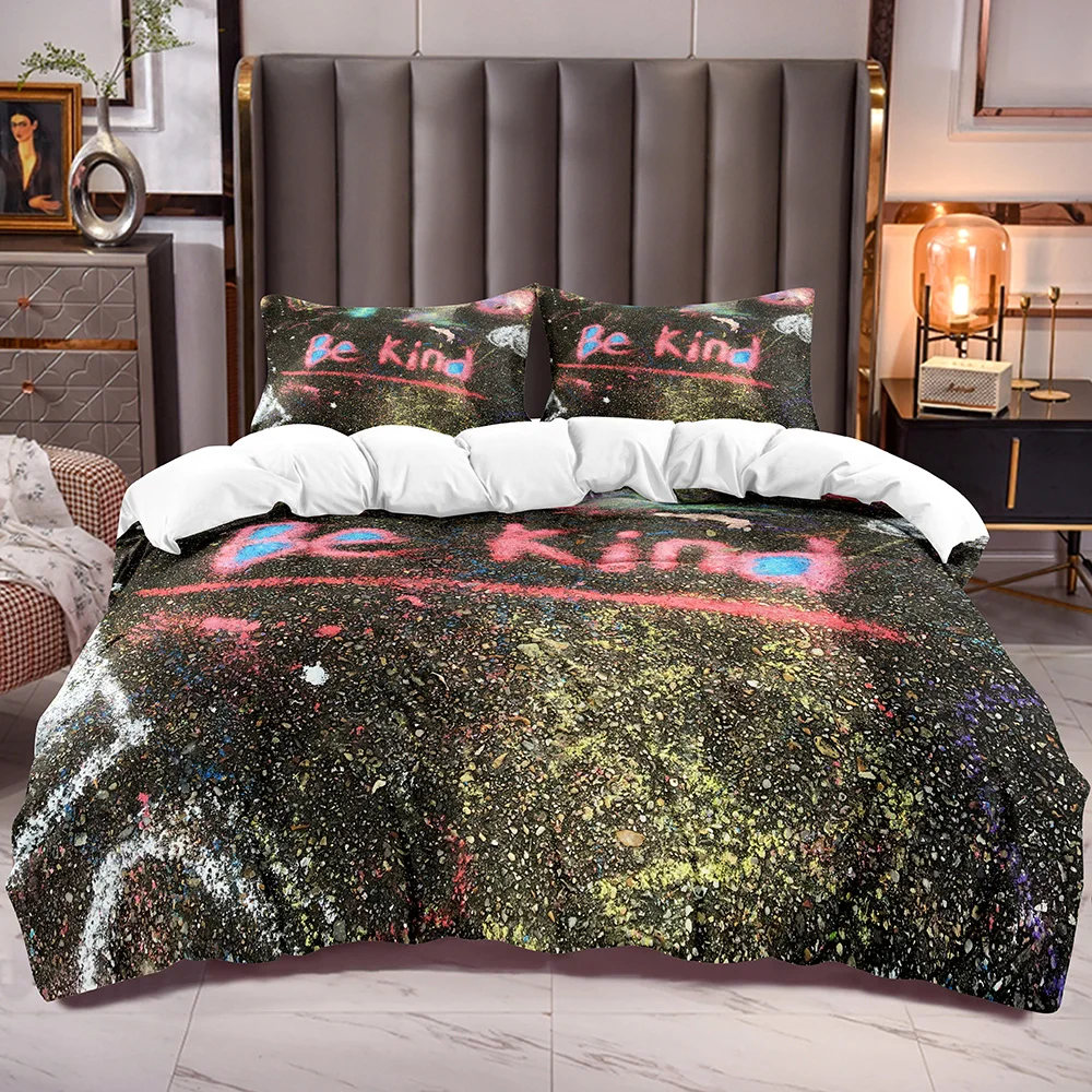 Graffiti Theme Comforter Cover Sets with White Reverse Microfiber Bedding Duvet Cover Zipper Closure Corner Ties
Graffiti Theme Comforter Cover Sets with White Reverse Microfiber Bedding Duvet Cover Zipper Closure Corner Ties