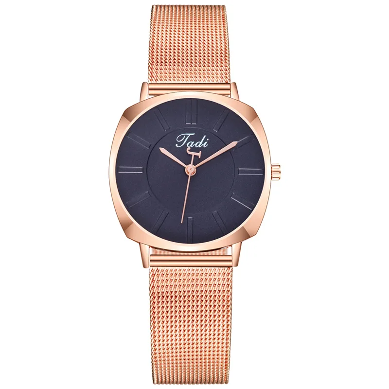 New Rose Gold Alloy Mesh Strap Women's Watch Creative Square Dial 16 Head Women's Fashion Quartz Watch Women
New Rose Gold Alloy Mesh Strap Women's Watch Creative Square Dial 16 Head Women's Fashion Quartz Watch Women