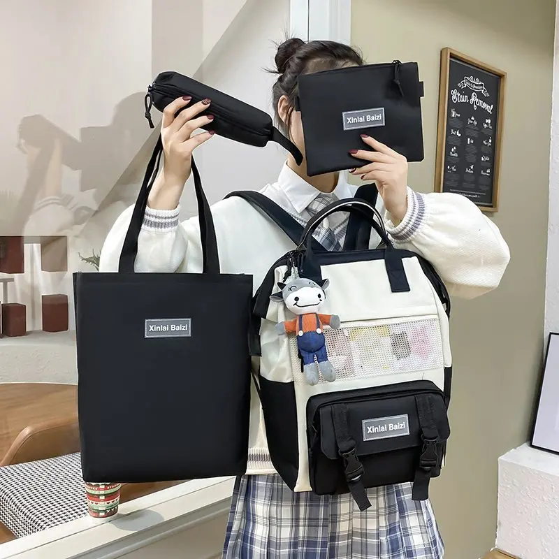 4 Pcs Set Casual backpacks Nice school bags for teenage girls Women's backpack Student book book Travel shoulder pockets
4 Pcs Set Casual backpacks Nice school bags for teenage girls Women's backpack Student book book Travel shoulder pockets