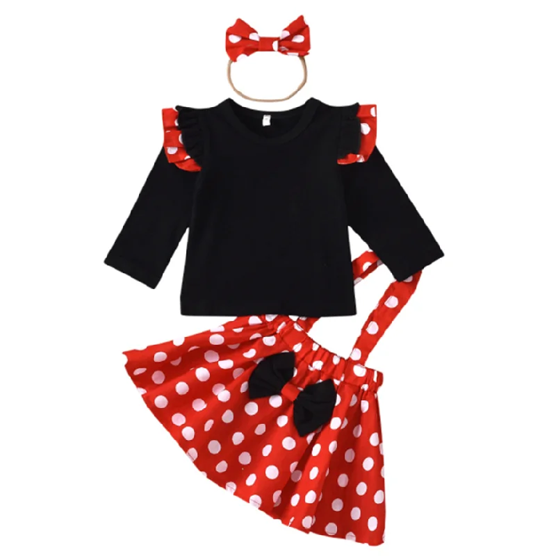 0-5Y Baby Clothes Set for Girl Solid Long Sleeve Top and Cartoon Dot Strap Dress Suit Autumn New Kids Clothes Girls Costumes
0-5Y Baby Clothes Set for Girl Solid Long Sleeve Top and Cartoon Dot Strap Dress Suit Autumn New Kids Clothes Girls Costumes
