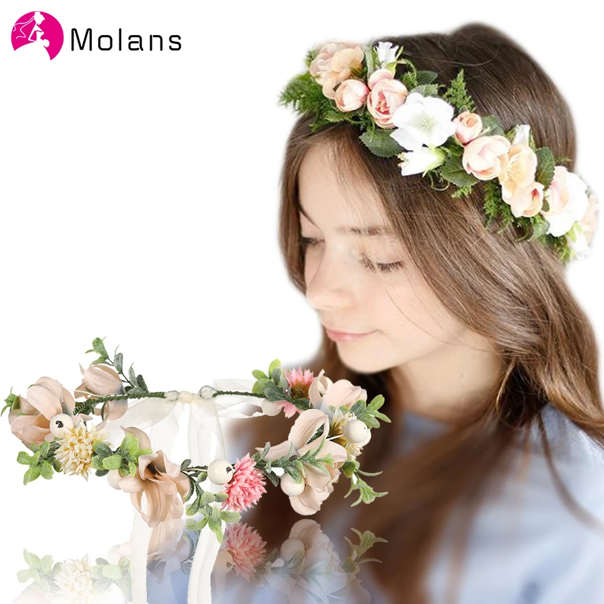 Новый стимуляционный цветочный венок Molans однотонные легсветильник Натуральные