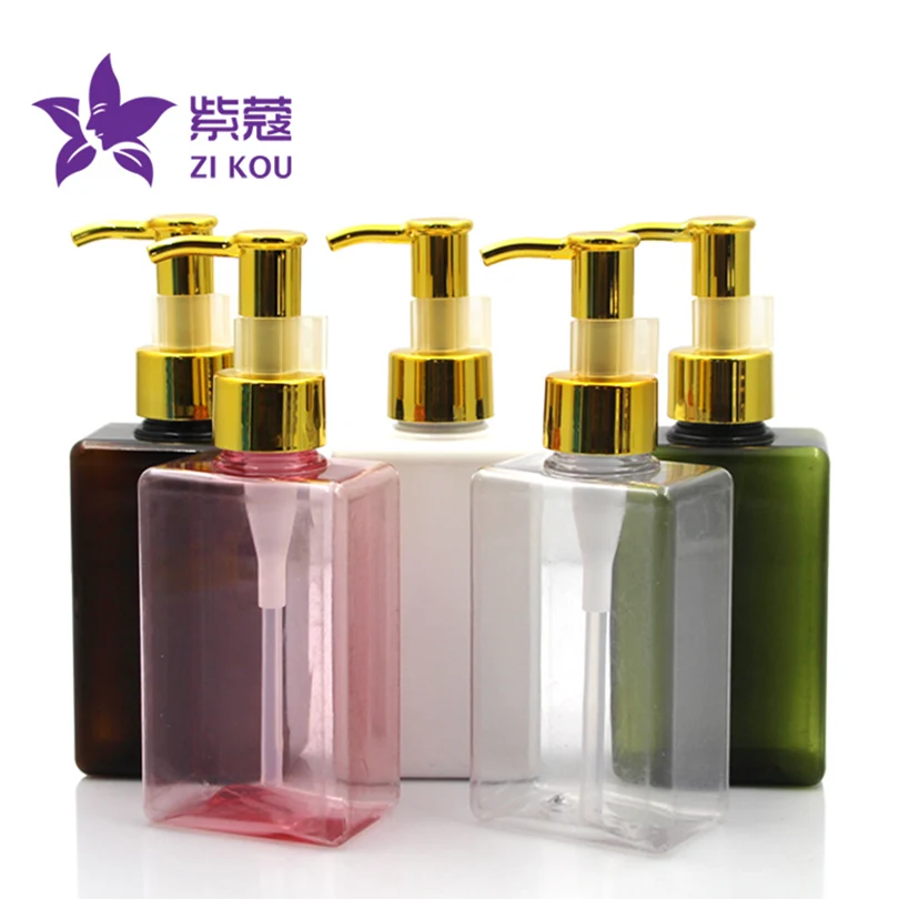 

High-end hot-selling low-cost travel 5pcs free shipping 150ml plastic bottle Aluminum oil pump head with clamp Cosmetics bottle