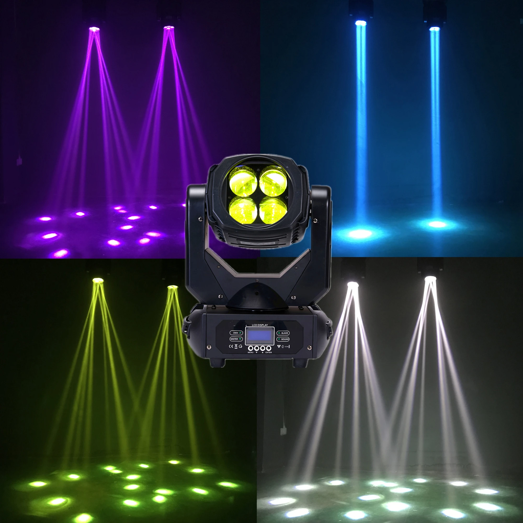 

Hot selling high quality 4X25W four-eye beam effect moving head light 100W stage light suitable for discos and other places