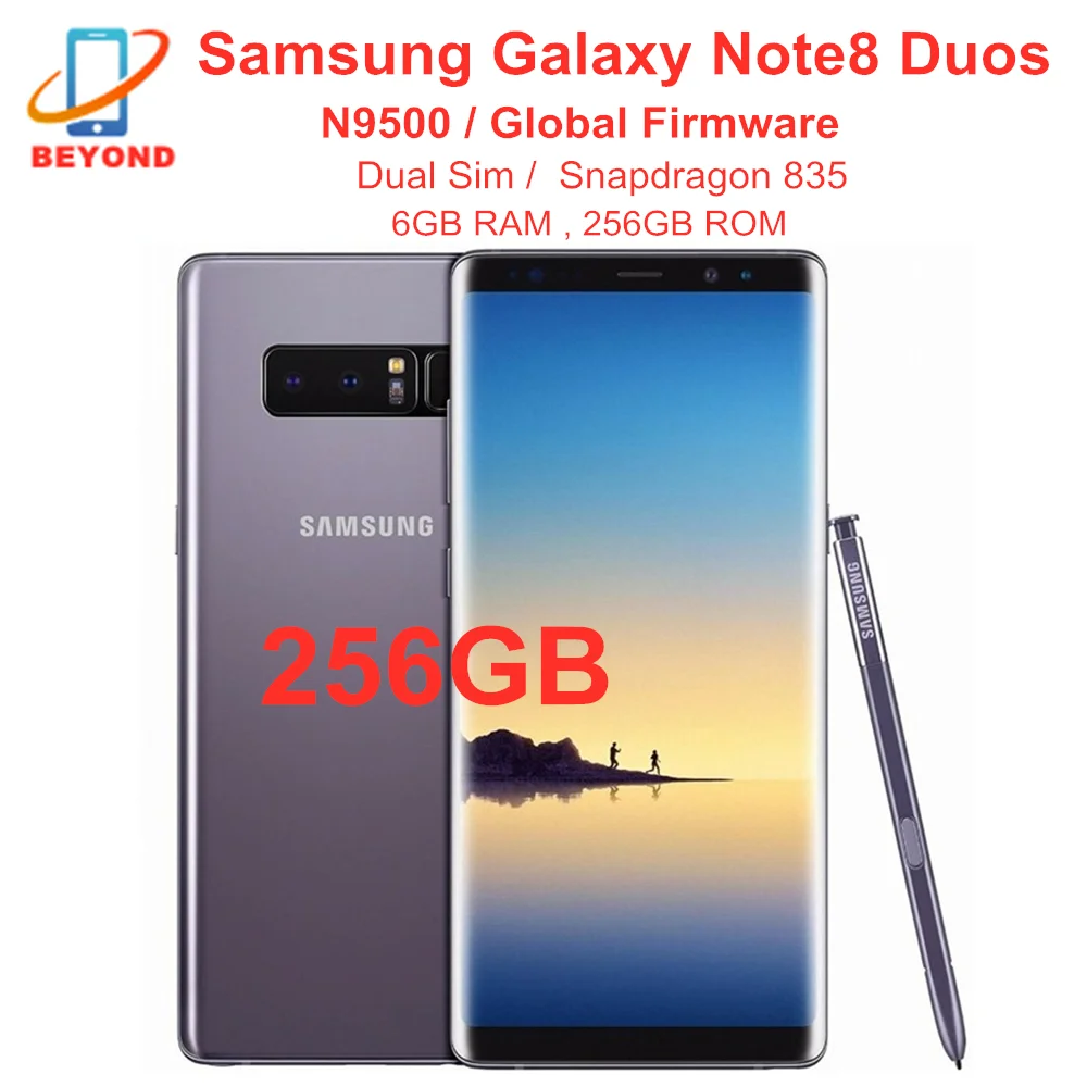 

Samsung Galaxy Note8 Note 8 Dual Sim N9500 256GB ROM 6GB RAM Mobile Phone Octa Core 6.3" Snapdragon 835 NFC Original Cell Phone