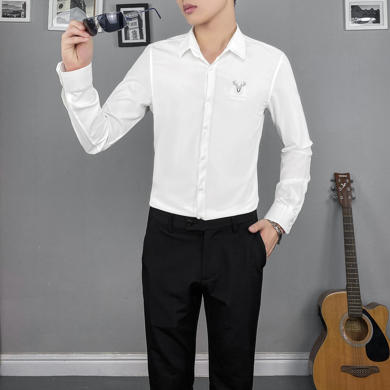 Hot Sale Autumn Winter Tuxedo Long Sleeve Shirts For Men Clothing Simple Business Formal Wear Slim Fit Casual Blouse Homme 3XL-M
Hot Sale Autumn Winter Tuxedo Long Sleeve Shirts For Men Clothing Simple Business Formal Wear Slim Fit Casual Blouse Homme 3XL-M