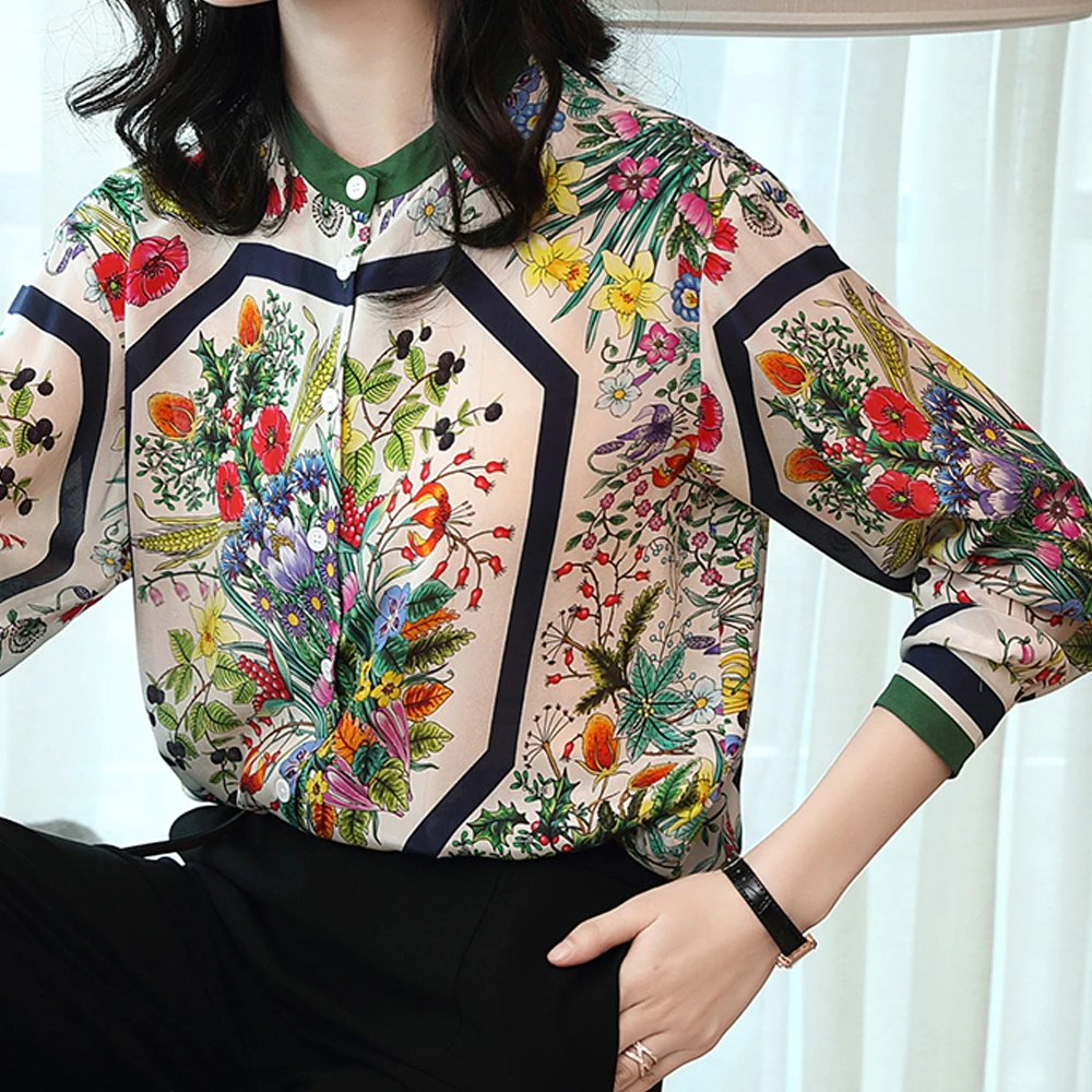 Women Silk Shirts Blouses Elegant Vintage Floral Printed Shirt Spring Fashion 3/4 Sleeve Loose Tops Shirt Female Casual Clothing
Women Silk Shirts Blouses Elegant Vintage Floral Printed Shirt Spring Fashion 3/4 Sleeve Loose Tops Shirt Female Casual Clothing