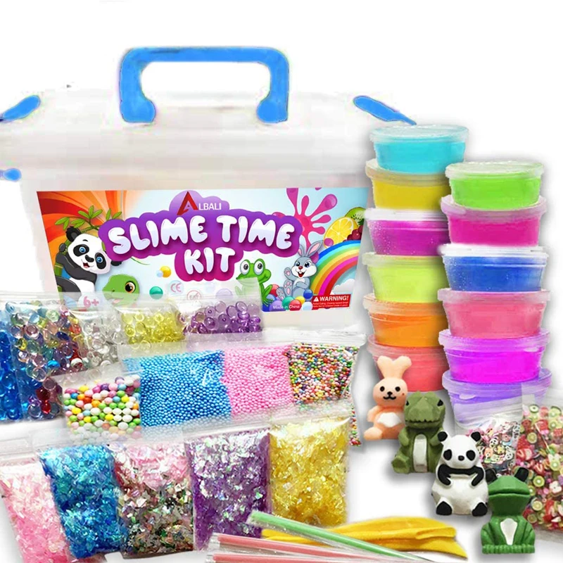 Slime Making Kit for Kids with Multicolored Slimes Fishbowl Beads Slime Charms Fruit Slices Tools Slime In The Box Gifts ForKids
Slime Making Kit for Kids with Multicolored Slimes Fishbowl Beads Slime Charms Fruit Slices Tools Slime In The Box Gifts ForKids