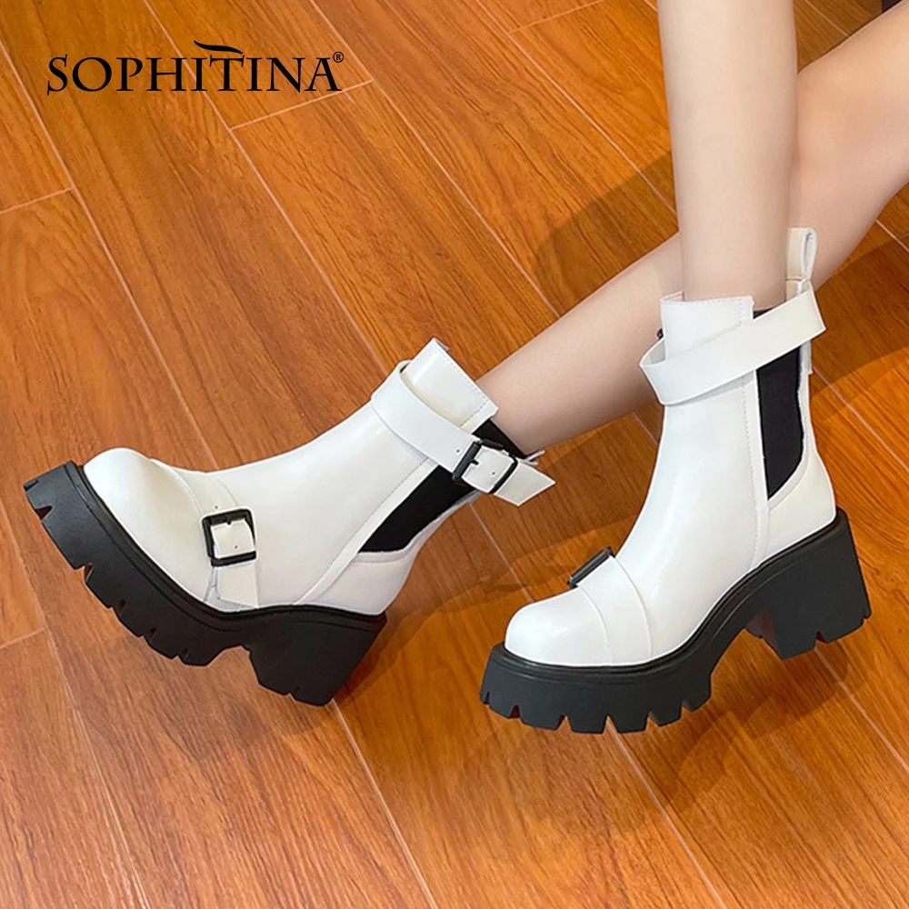 Женские ботинки на толстой подошве SOPHITINA, ins трендовые мотоциклетные ботинки челси ручной работы, без застежки, с ремешком и пряжкой, HO688
Женские ботинки на толстой подошве SOPHITINA, ins трендовые мотоциклетные ботинки челси ручной работы, без застежки, с ремешком и пряжкой, HO688