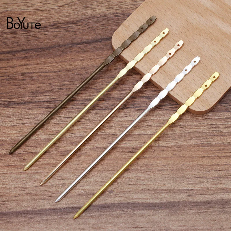 BoYuTe New Arrive (10 Pieces/Lot) 4.8*160MM Metal Brass Hair Stick with 2 Holes Diy Handmade Vintage Hair Accessories 
BoYuTe New Arrive (10 Pieces/Lot) 4.8*160MM Metal Brass Hair Stick with 2 Holes Diy Handmade Vintage Hair Accessories