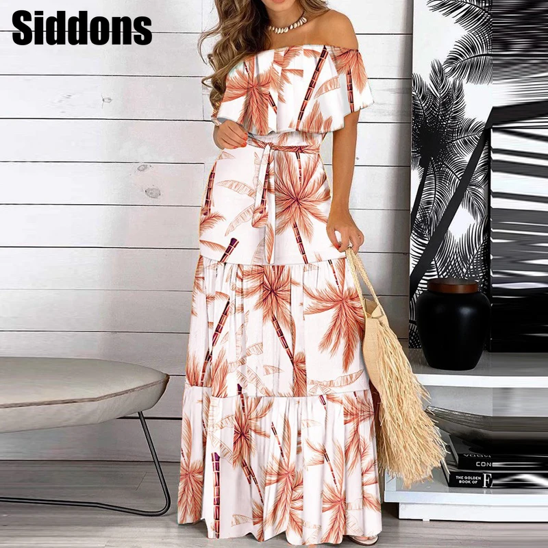 Sexy Off Shoulder Backless Maxi Dress Elegant Short Sleeve Ruffle Long Party Dress
Sexy Off Shoulder Backless Maxi Dress Elegant Short Sleeve Ruffle Long Party Dress