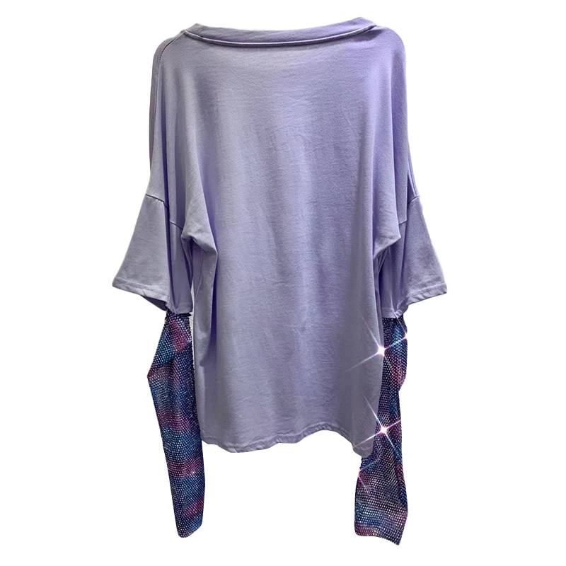 VGH Hollow Out T Shirt For Women O Neck Long Sleeve Patchwork Colorful Diamonds Loose Casual T Shirts Female 2021 Summer Fashion
VGH Hollow Out T Shirt For Women O Neck Long Sleeve Patchwork Colorful Diamonds Loose Casual T Shirts Female 2021 Summer Fashion