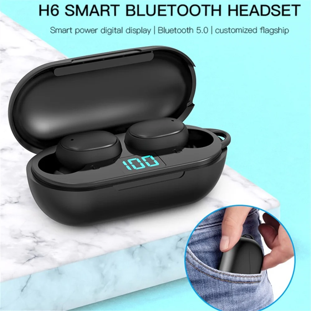 H6 Wireless Headphones Bluetooth 5.0 Earphone HIFI Mini In-ear Sports Running Headset Support HD Call For Andorid IOS
H6 Wireless Headphones Bluetooth 5.0 Earphone HIFI Mini In-ear Sports Running Headset Support HD Call For Andorid IOS
