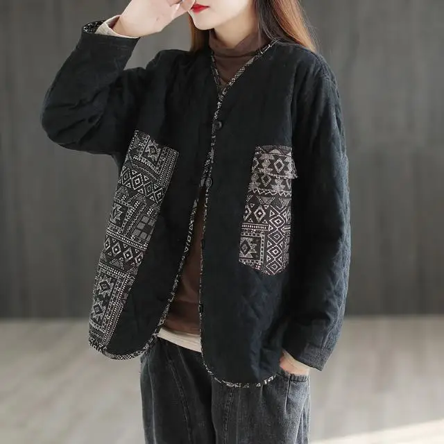 Plus size women's winter coat in 2021 new style quilted padded padded jacket retro cotton and linen color matching short jacket
Plus size women's winter coat in 2021 new style quilted padded padded jacket retro cotton and linen color matching short jacket