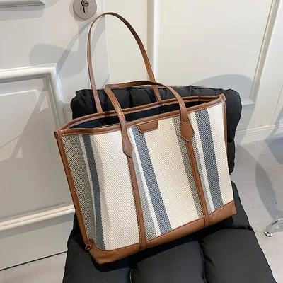 Tote Bag Large Capacity Female Bag 2021 New Fashion Shopping Bag Big Bag Striped Casual Cloth Bag Lady Shoulder Bag
Tote Bag Large Capacity Female Bag 2021 New Fashion Shopping Bag Big Bag Striped Casual Cloth Bag Lady Shoulder Bag