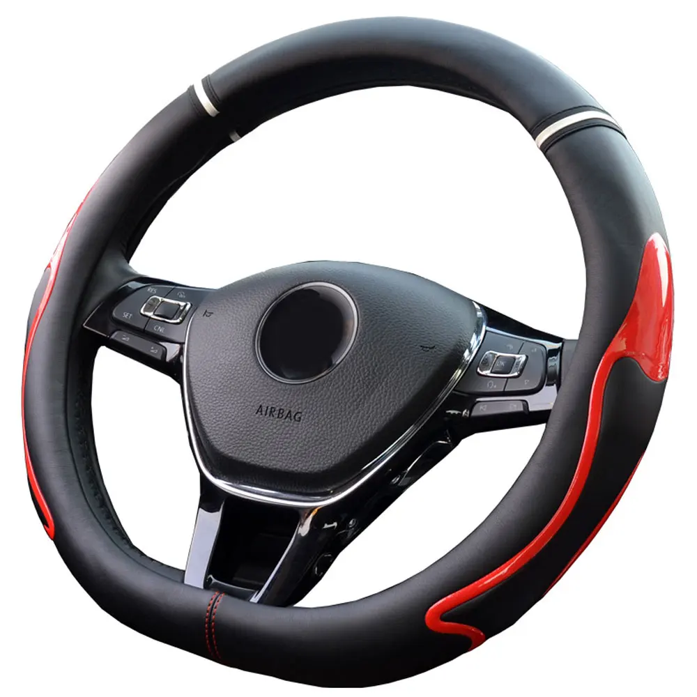 DSYCAR 1Pcs D Shape PU Leather Car Steering Wheel Covers, 38cm Breathable Anti-slip Auto Car Steering Wheel Cover for Cars
DSYCAR 1Pcs D Shape PU Leather Car Steering Wheel Covers, 38cm Breathable Anti-slip Auto Car Steering Wheel Cover for Cars