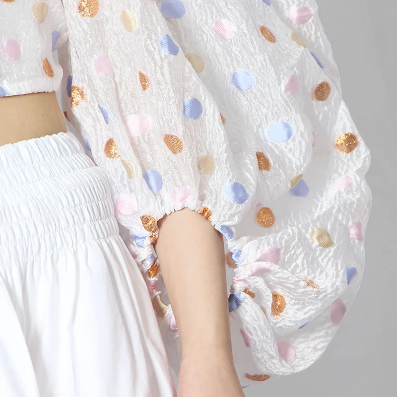 GALCAUR Embroidery Print Dot Shirt For Women Square Collar Lantern Sleeve Lace Up Bowknot Short Tops Female 2021 Fashion New
GALCAUR Embroidery Print Dot Shirt For Women Square Collar Lantern Sleeve Lace Up Bowknot Short Tops Female 2021 Fashion New
