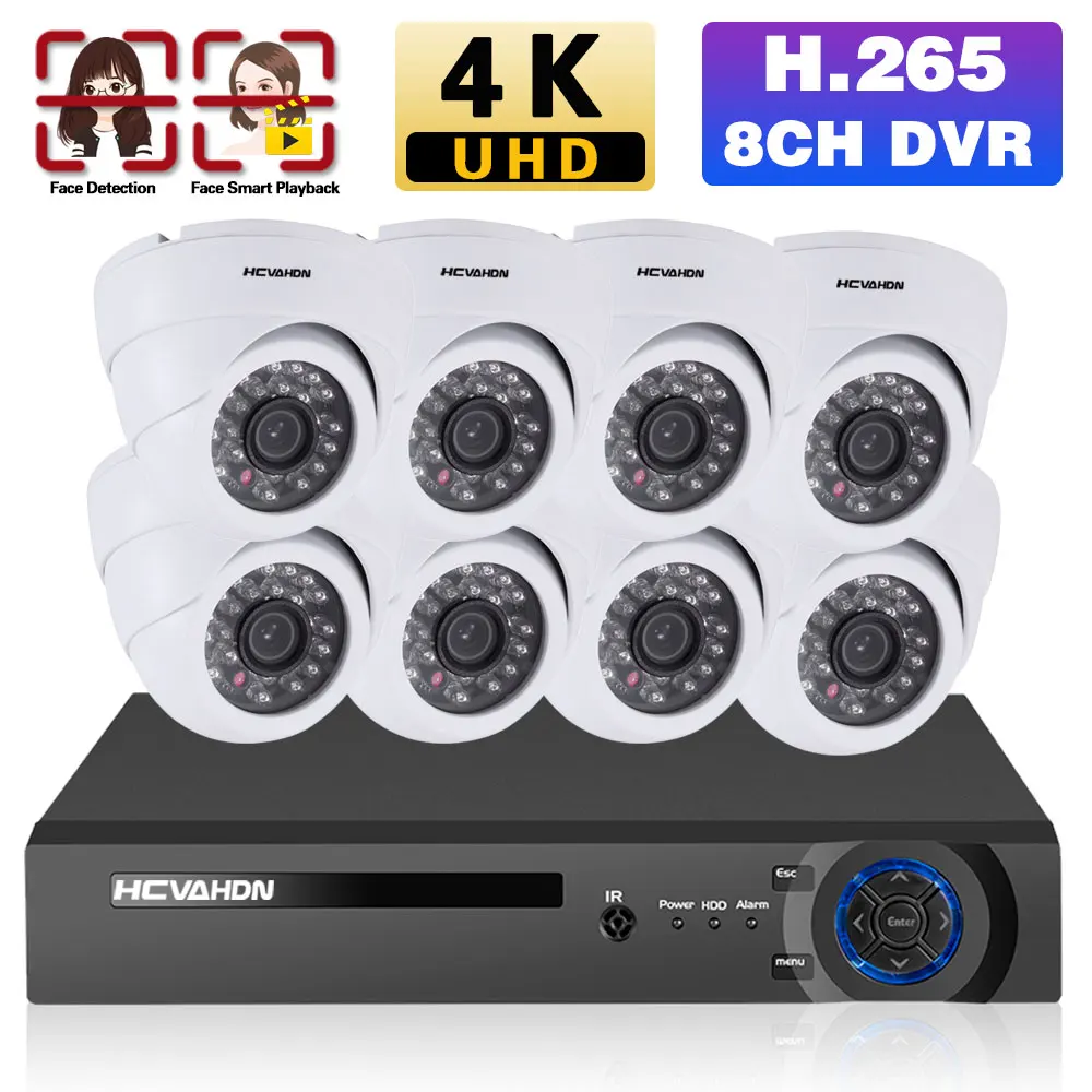CCTV IP DVR Home Security Camera System 4K 8 channel DVR Kit Face Detection Dome Video Surveillance Camera Alarm System Set 8ch
CCTV IP DVR Home Security Camera System 4K 8 channel DVR Kit Face Detection Dome Video Surveillance Camera Alarm System Set 8ch