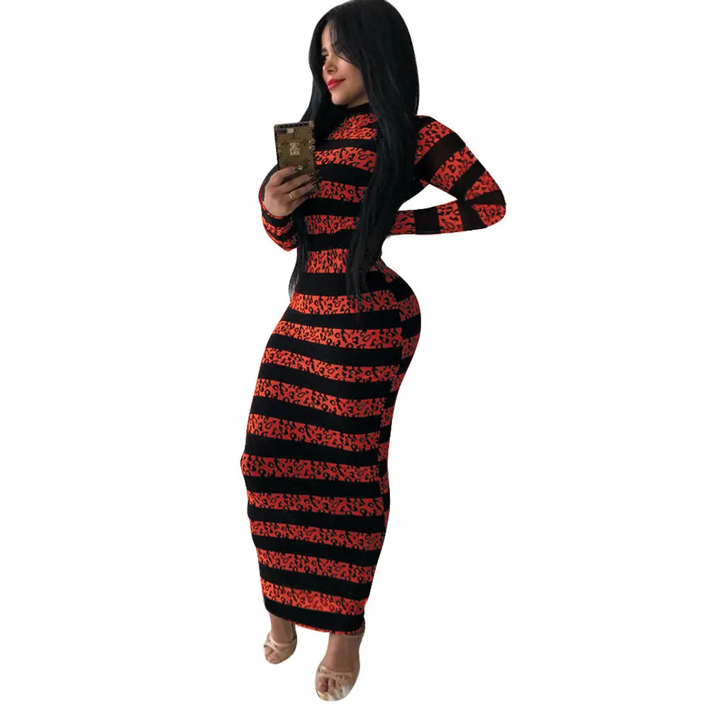 Long Sleeve Slim Striped Print Zipper Maxi Dress Women Autumn Winter O-Neck Elegant Casual Party Long Dresses Female Vestidos
Long Sleeve Slim Striped Print Zipper Maxi Dress Women Autumn Winter O-Neck Elegant Casual Party Long Dresses Female Vestidos