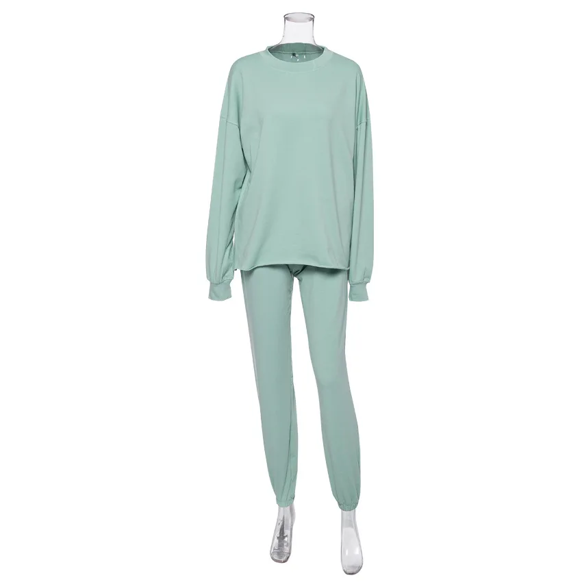 2021 Europe and America Fashion Long Sleeve Round Neck Drop Shoulder Casual Sweater Trousers Suit Solid Color Loose
2021 Europe and America Fashion Long Sleeve Round Neck Drop Shoulder Casual Sweater Trousers Suit Solid Color Loose