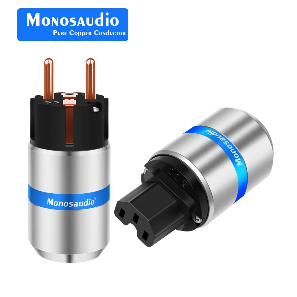Monosaudio E106/F106 штепсельная вилка Европейского типа из чистой меди Schuko Вилка 99.998% HI FI