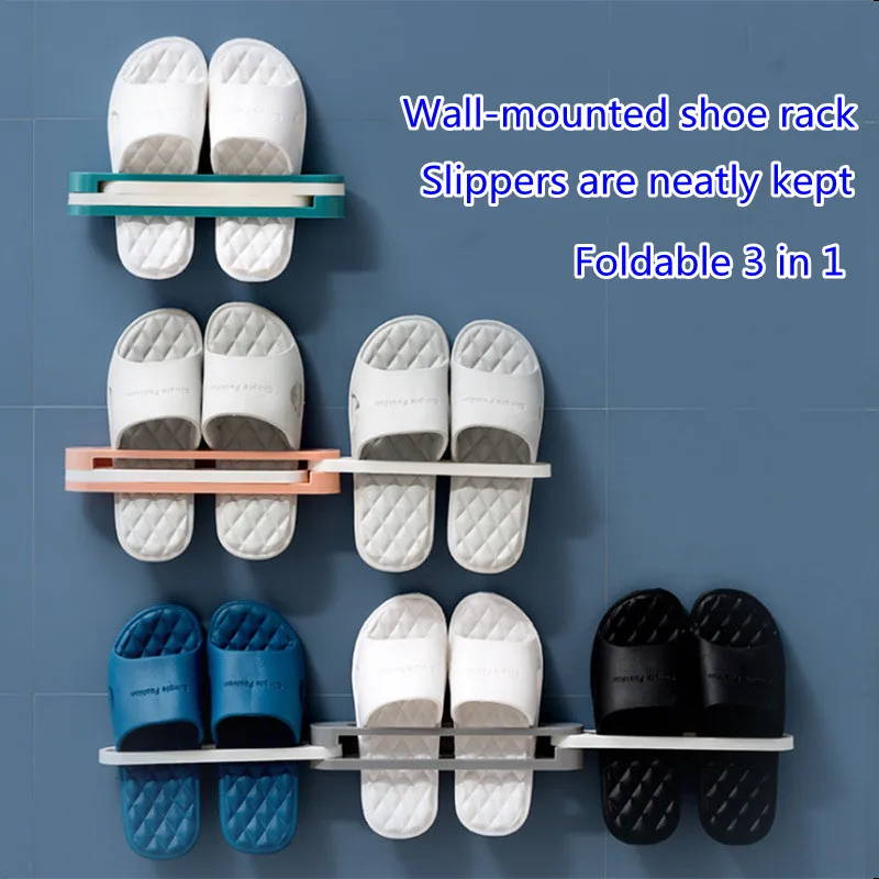 3 in 1 Wall Mounted Shoe Organizer Rack Folding Slippers Holder Bathroom Slippers&Shoes Hanger Self Adhesive Storage Towel Racks
3 in 1 Wall Mounted Shoe Organizer Rack Folding Slippers Holder Bathroom Slippers&Shoes Hanger Self Adhesive Storage Towel Racks