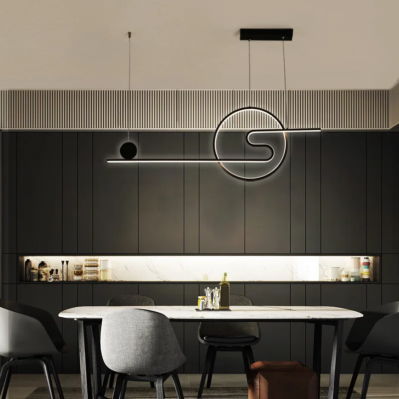Modern Led Chandelier with Remote Control Long Minimalist Creative Shaped Chandeliers Hanging Lamp for Dining Table Lamps Lampen
Modern Led Chandelier with Remote Control Long Minimalist Creative Shaped Chandeliers Hanging Lamp for Dining Table Lamps Lampen