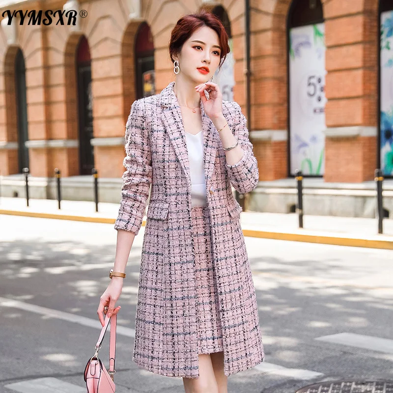 New Autumn and Winter Women's Skirt Suit 2-piece Suit Plaid Long Office Jacket High Quality Elegant Slim High Waist Skirts 2022
New Autumn and Winter Women's Skirt Suit 2-piece Suit Plaid Long Office Jacket High Quality Elegant Slim High Waist Skirts 2022