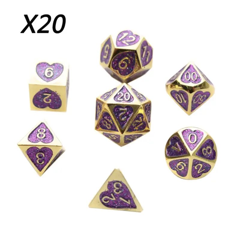 New Metal Dice Set DND Board Game 7pcs Polyhedral Dice for RPG Role Playing Game and Math Teaching
New Metal Dice Set DND Board Game 7pcs Polyhedral Dice for RPG Role Playing Game and Math Teaching