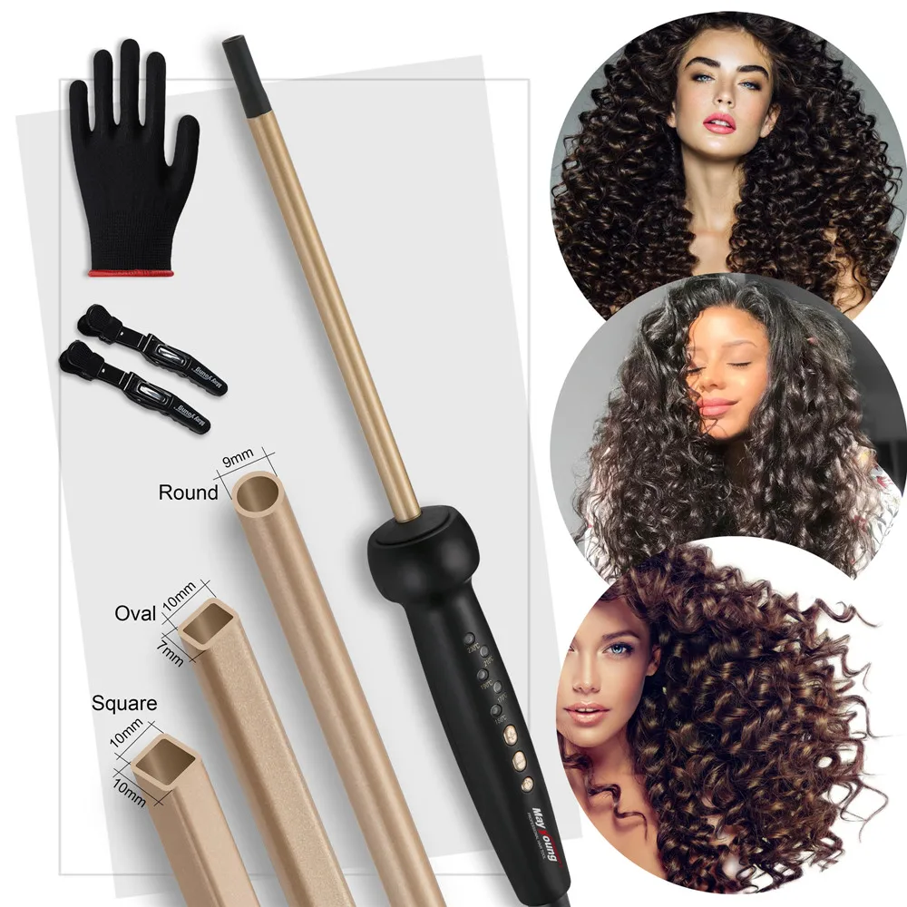 

9mm Super Slim MCH Tight Curls Wand Ringlet Afro Curls Hair Curler Curling Iron Chopstick Curls