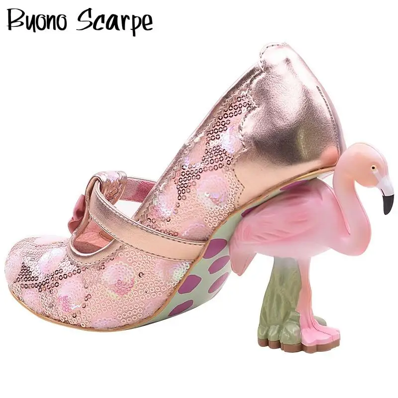 Vintage Fashion Women's Shoes Strange Bird High Heel Women Pumps Pink Sequine Mary Janes Party Dress Shoes Bling Shoes Heels New
Vintage Fashion Women's Shoes Strange Bird High Heel Women Pumps Pink Sequine Mary Janes Party Dress Shoes Bling Shoes Heels New