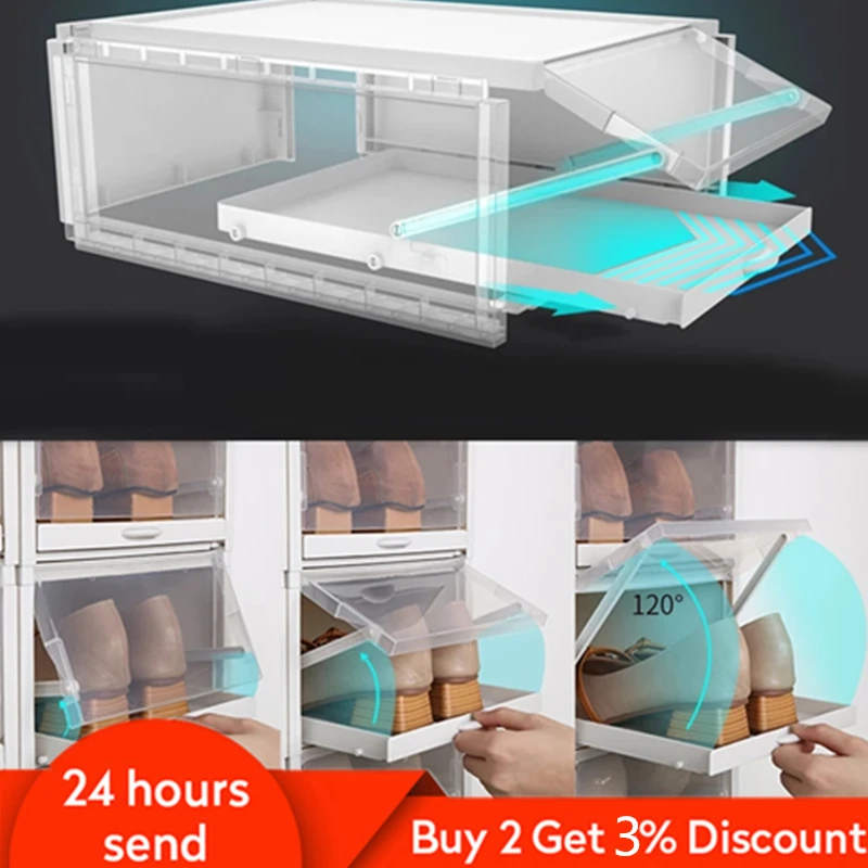 Push-pull Foldable Drawer Shoe Box Thickened Transparent Storage Box Save Space Stackable Flip Plastic Shoe Cabinet Organizers
Push-pull Foldable Drawer Shoe Box Thickened Transparent Storage Box Save Space Stackable Flip Plastic Shoe Cabinet Organizers