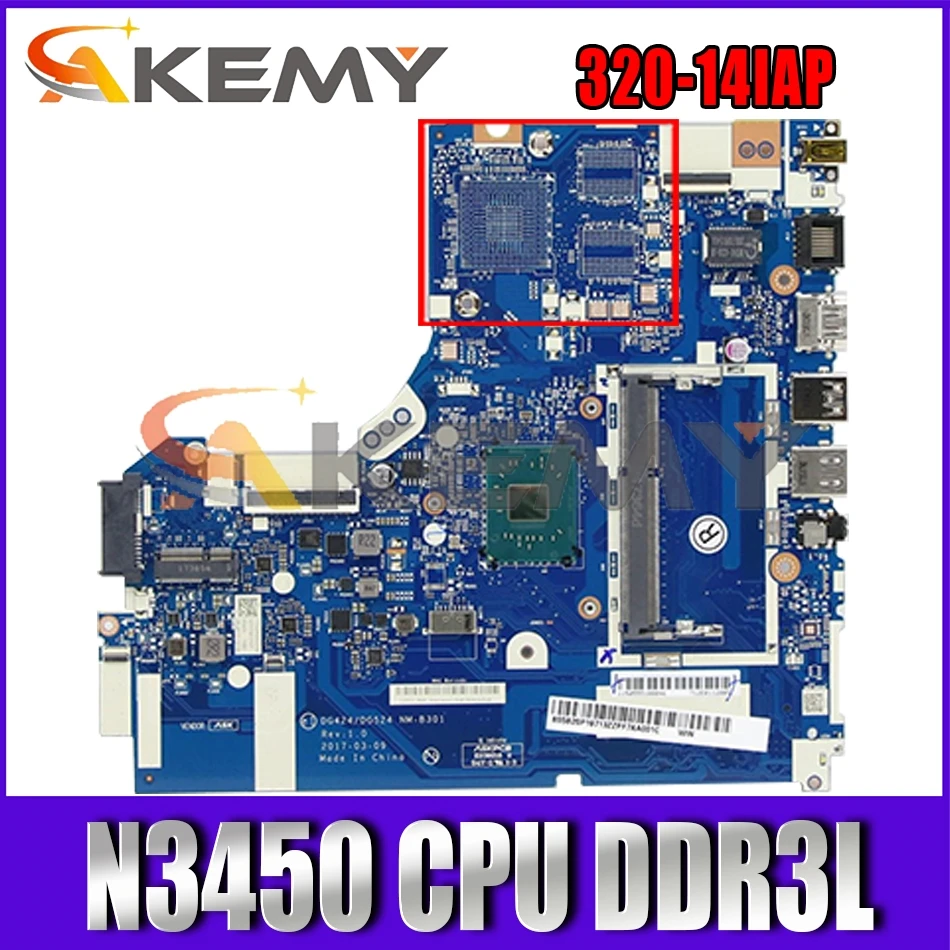 Akemy для Lenovo 320-14IAP Материнская плата ноутбука DG424/DG524 NM-B301 N3450 процессор DDR3L Испытано 100% работает FRU 5B20P19723
Akemy для Lenovo 320-14IAP Материнская плата ноутбука DG424/DG524 NM-B301 N3450 процессор DDR3L Испытано 100% работает FRU 5B20P19723