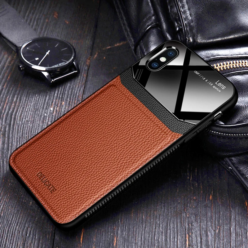 Чехол i coque чехол для apple Iphone XS Max iPhoneX кожаный зеркальный стеклянный Силиконовый