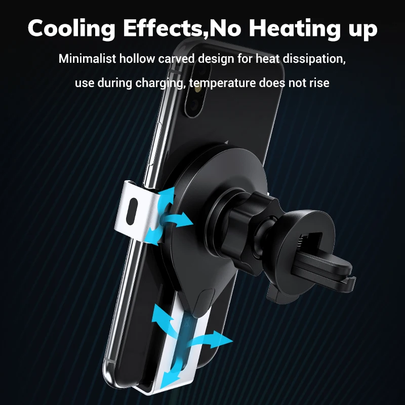 TOPK D17 алюминиевый сплав Gravity Air Vent Автомобильный держатель телефона для iPhone 11 Pro Xs