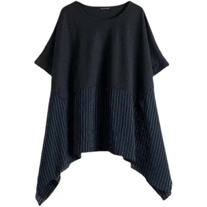 DIMANAF Plus Size Women T-Shirt Tops Shirt Loose Tunic Patchwork Black Striped Female Summer Style 2021 Fashion New Big Tees
DIMANAF Plus Size Women T-Shirt Tops Shirt Loose Tunic Patchwork Black Striped Female Summer Style 2021 Fashion New Big Tees