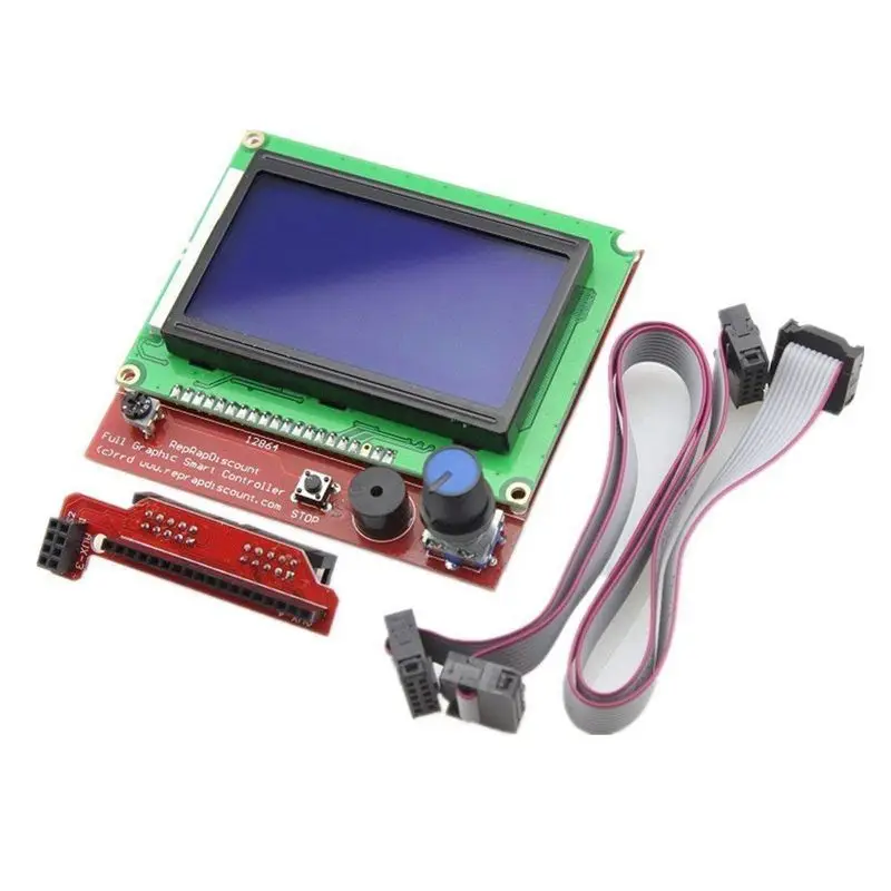 Плата контроллера графического смарт-дисплея LCD 12864 с адаптером и кабелем для 3D-принтера Ramps 1,4 RepRap 3D-принтера Mendel Prusa
Плата контроллера графического смарт-дисплея LCD 12864 с адаптером и кабелем для 3D-принтера Ramps 1,4 RepRap 3D-принтера Mendel Prusa