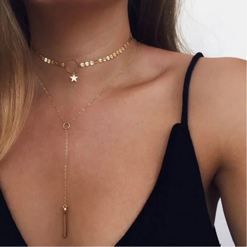 2021 New Bohemian Tiny Heart Star Necklace for Women Short Chain Coin Bar Moon Pendant Necklace Gift Choker Necklace
2021 New Bohemian Tiny Heart Star Necklace for Women Short Chain Coin Bar Moon Pendant Necklace Gift Choker Necklace