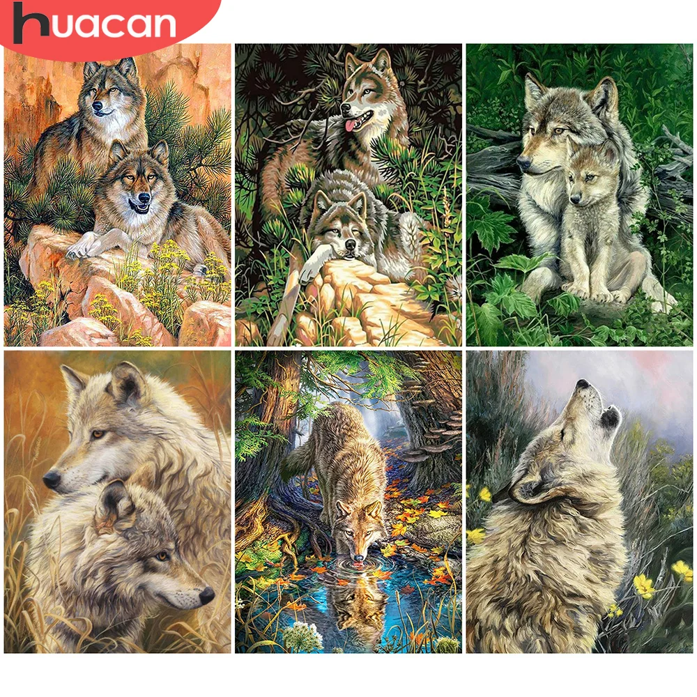 HUACAN Full Square Round Drill Diamond Painting Animal Wolf 5D Diamond Embroidery Animal Picture Of Rhinestone Decor For Home
HUACAN Full Square Round Drill Diamond Painting Animal Wolf 5D Diamond Embroidery Animal Picture Of Rhinestone Decor For Home