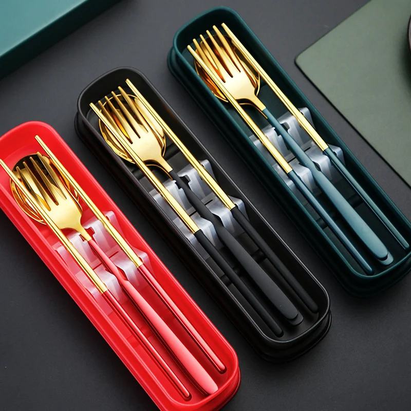 Stainless Steel Cutlery Set Golden Cutlery Tableware Tableware Camping Chopsticks Forks Spoons Dinnerware Portable Flatware Set
Stainless Steel Cutlery Set Golden Cutlery Tableware Tableware Camping Chopsticks Forks Spoons Dinnerware Portable Flatware Set
